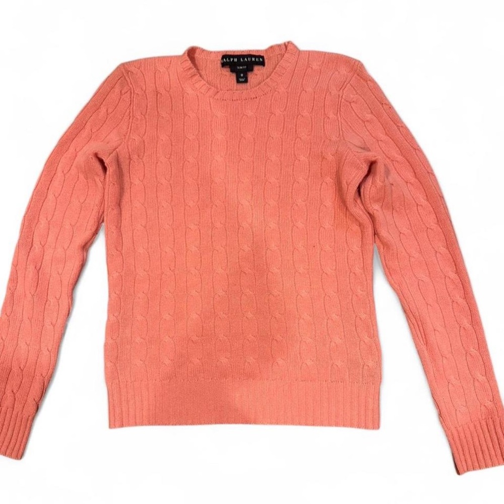 Ralph Lauren Peach Cable Knit Sweater